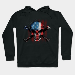 American USA Flag Skull & Bones Hoodie